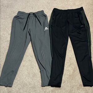 Adidas mens Dual Pack Gray and Black Joggers size small